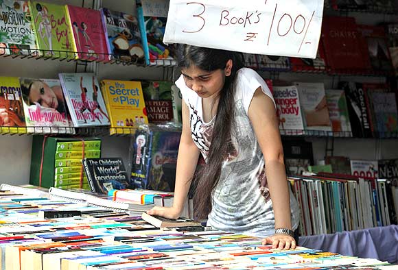 A young enthusiast at the national Book Fair in Lucknow