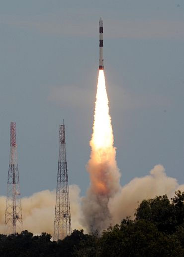 A file photo of a PSLV launch