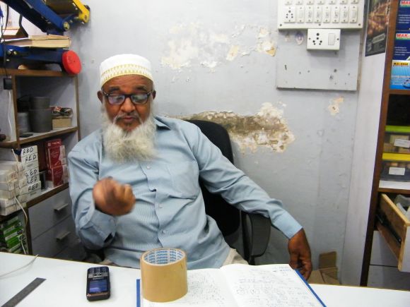 Taiyyab Nishanwala, owner of SuperTools in Khau Galli. The first blast took place right outside his shop