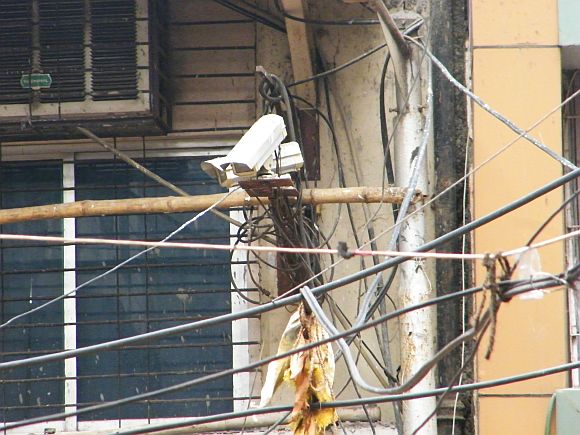 A CCTV installed in the Khau Galli lane