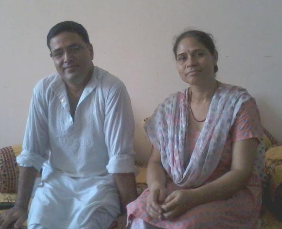 Ajay Bharti with his wife