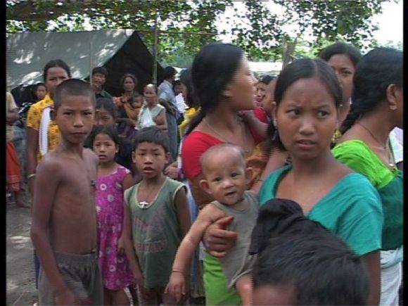 Assam's riot affected Bodo tribal refugees in a makeshift camp