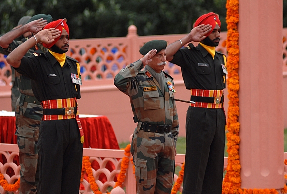 General Officer Commanding-in-Chief of Army's Northern Command Lt Gen K T Parnaik at the ceremony