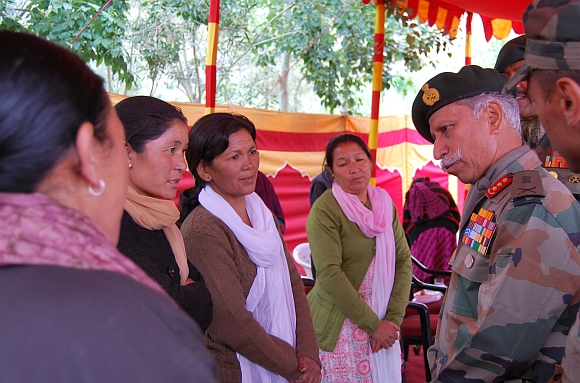 Gen Parnaik greets Army wives