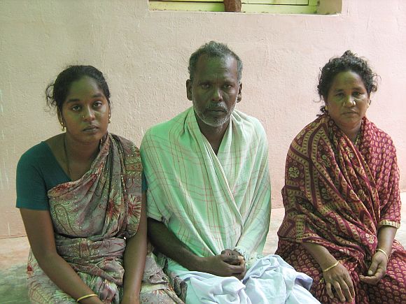 (left to right): Sekar's sister Ramalakshmi, father Arumugam and mother Nagavalli