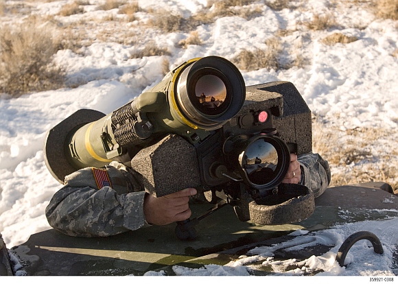 The Javelin missile before being fired