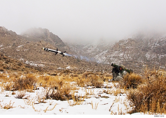 A Javelin missile in action