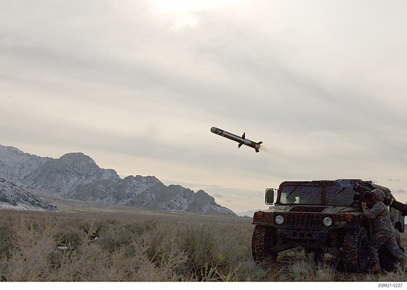 A Javelin missile in action