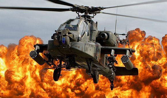 AH-64 Apache attack helicopters. Photograph: US army