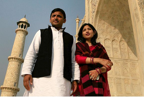 Dimple with her husband and UP Chief Minister Akhilesh Yadav