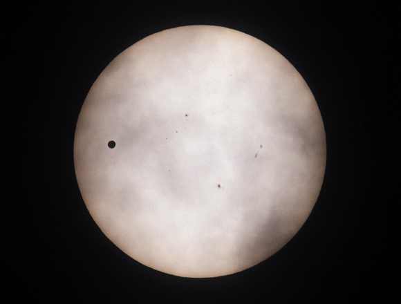 Venus passes across the sun as seen from Gwacheon, south of Seoul, June 6