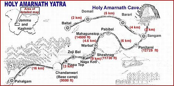 The Amarnath route map