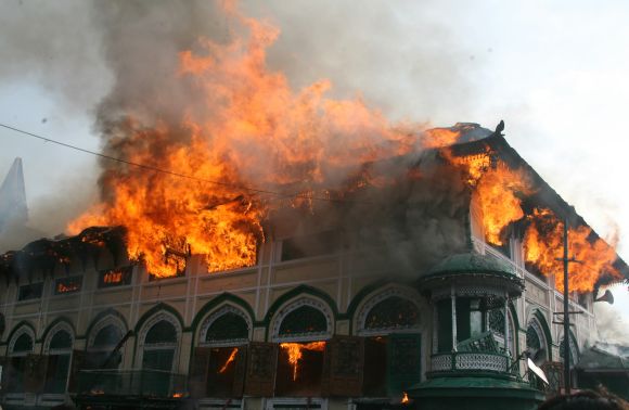 The Dastageer Sahib shrine on fire