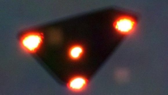 A supposed black triangle, on June 15, 1990, seen over Wallonia, Belgium, claimed to have been taken during the UFO wave.