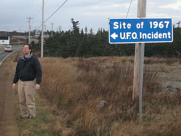Highway sign identifying the incident location at Shag Harbour