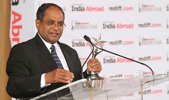 Dr Thomas Abraham, winner of the India Abroad Award for Lifetime Service to the Community