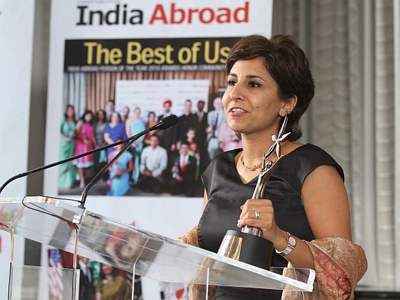 Neera Tanden, winner of the India Abroad Publisher's Special Award for Excellence