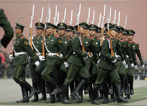 People's Liberation Army troopers at Tiananmen Square, Beijing