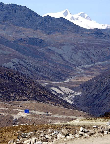 A general view of the last Chinese army post from the Indian side at the Indo-China border in Bumla, in Arunachal Pradesh