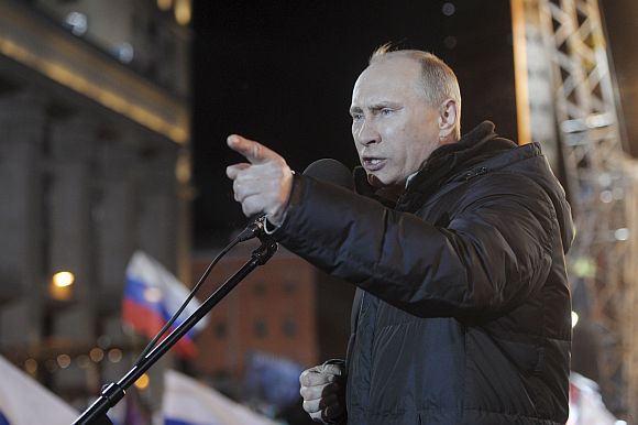 Show of strength: Vladimir Putin