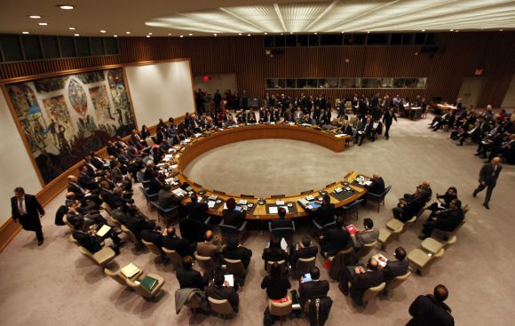 United Nations Security Council meets at UN headquarters in New York