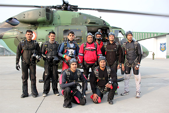Lt Gen Ramesh Halgali (in red jacket) before boarding the helicopter
