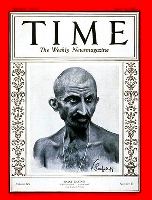 Mahatma Gandhi depicted as Saint Gandhi, March 31, 1930