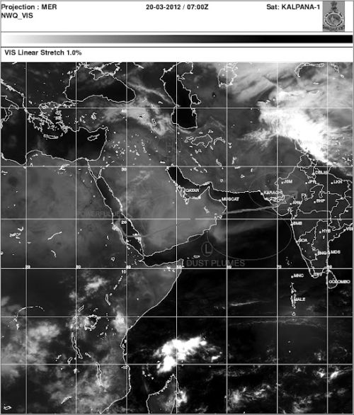 Satellite imagery from Kalpana -1 satellite