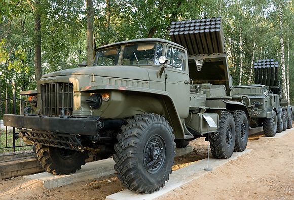 A Russian-made Kraz truck