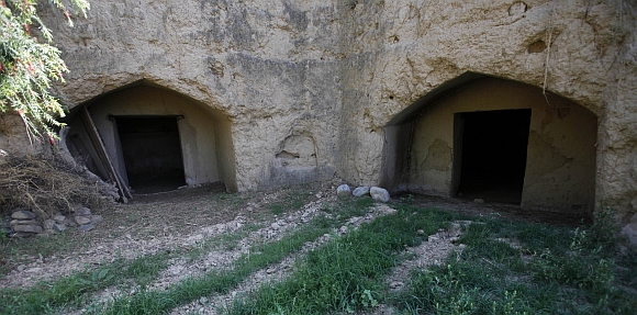 A view of tunnel-like rooms in Chak Shah Mohammad village in Haripur district, Pakistan