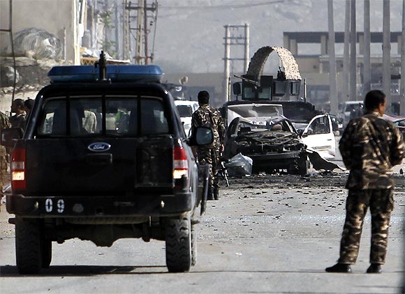 The car bomb exploded near Jalalabad Road