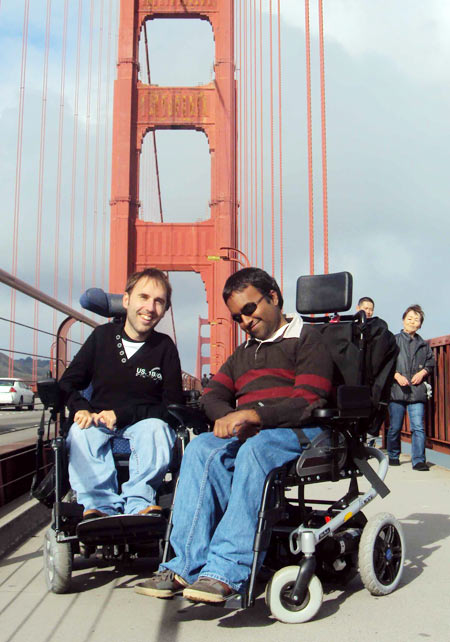 Srin and Martyn on the Golden Gate Bridge, San Francisco