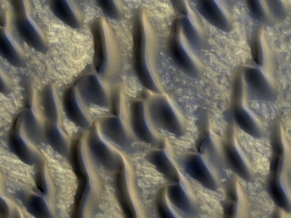 Glass dune fields are spread across almost a third of the Red Planet's northern hemisphere
