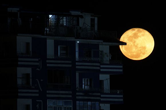 File picture of a Super Moon seen near a building in Havana, Cuba