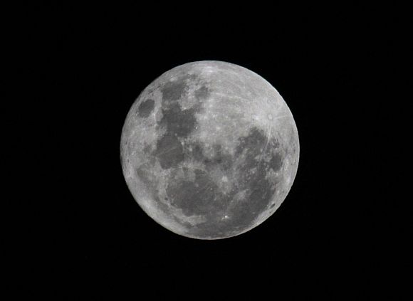 File picture of a Super Moon seen over La Paz city, Bolivia