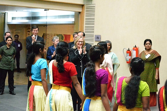 US Secretary of State Hillary Clinton at the Anti-Trafficking Champions Event in Kolkata