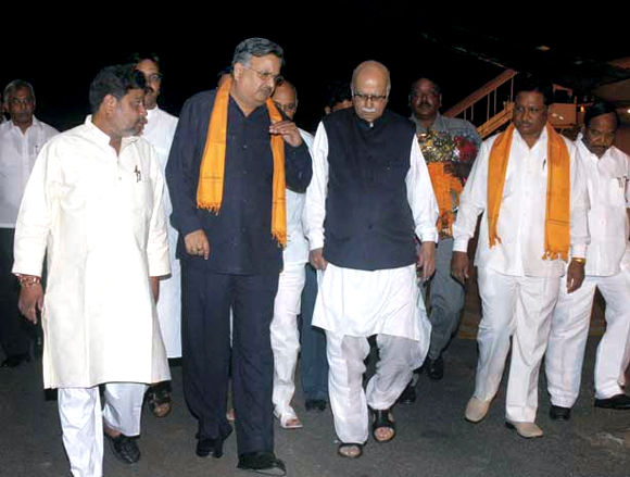 Dr Raman Singh with L K Advani