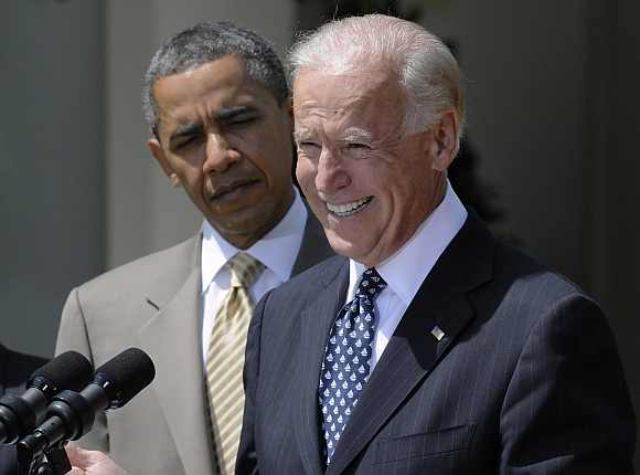 Obama and Vice President Biden at the White House in Washington