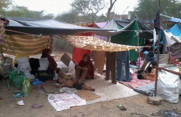 Refugee camp near Sultan Garhi Dargah in south Delhi