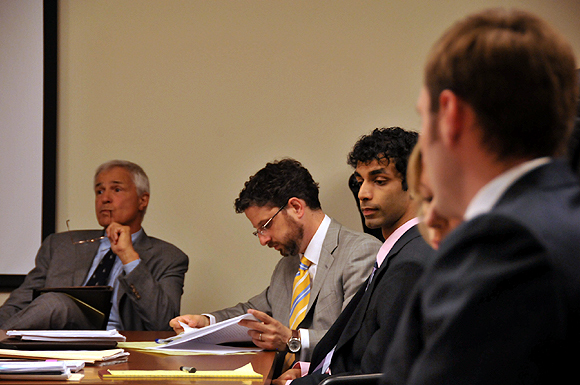 Dharun Ravi,  third from right, inside the courtroom