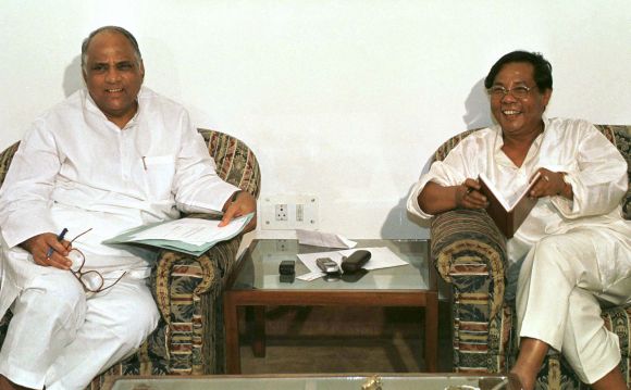Nationalist Congress Party leaders Sharad Pawar and PA Sangma