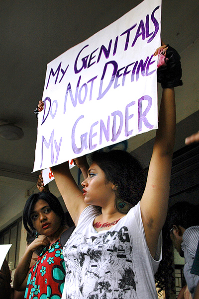 Holding placards with messages against sexual violence women participate in the demonstration