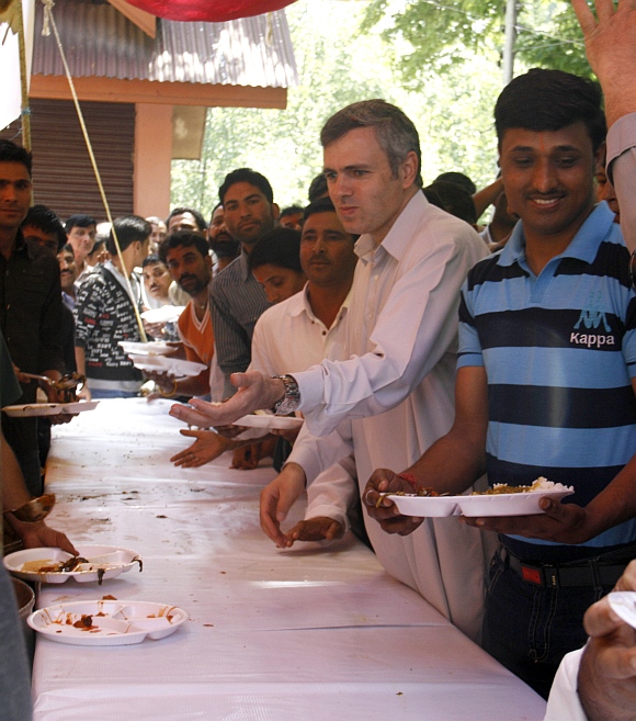 Jammu and Kashmir Chief Minister Omar Abdullah at the Khir Bhawani mela