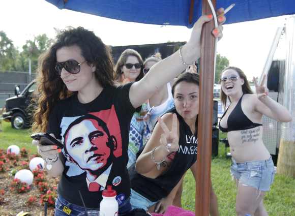 Obama supporrter and Lynn University student Sofie Trachten in n Boca Raton, Florida