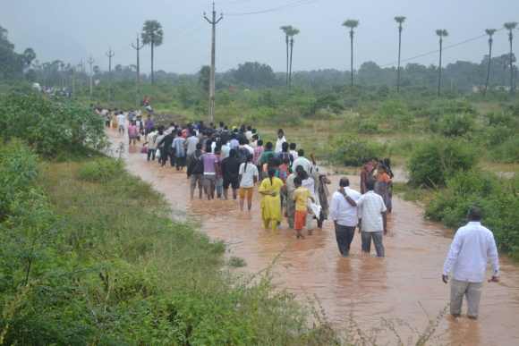 Thousands were rendered homeless following heavy rains in Andhra
