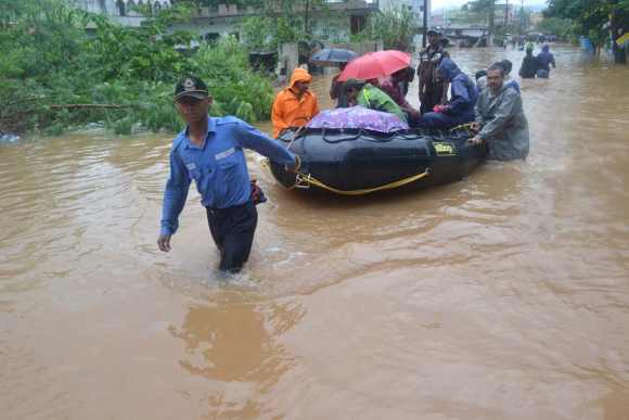Relief workers rescue Vizag residents