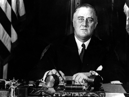 Franklin Delano Roosevelt at his desk