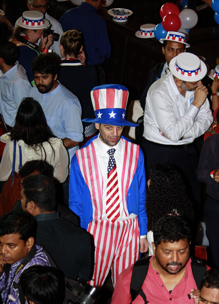 James Jania took a day off from his duties at the consulate to play Uncle Sam