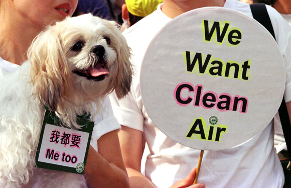 A protest against pollution in China