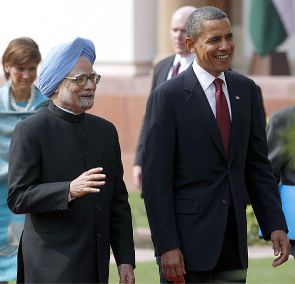 Obama with PM Manmohan Singh